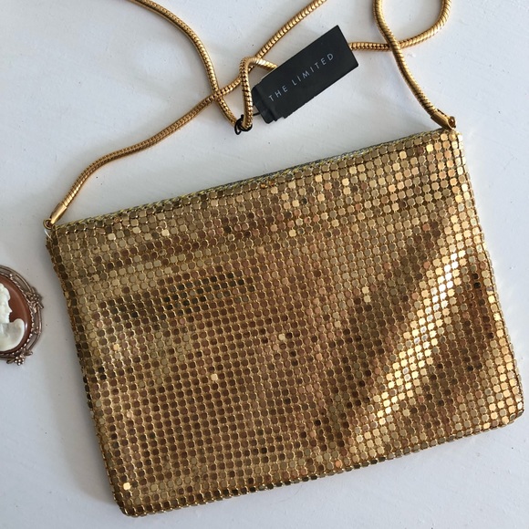 The Limited Handbags - ◽️The Limited◽️gold chain mesh evening bag